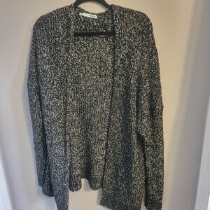 Maurices Black and White Open-Front Cardigan